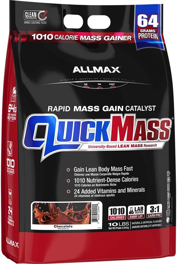 ALLMAX Nutrition - QUICKMASS - Weight Gainer & Rapid Gain Catalyst, Chocolate, 10 Pound, 10 Lb