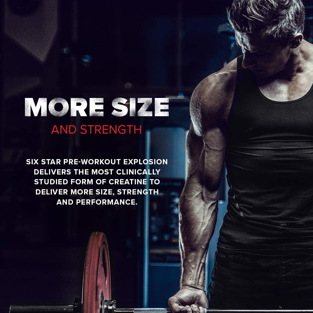 Six Star Pre-Workout Explosion, Preworkout Energy Powder Supplement for Men & Women - Pre Workout Drink Mix with Creatine & Beta Alanine -Sports Nutrition Products