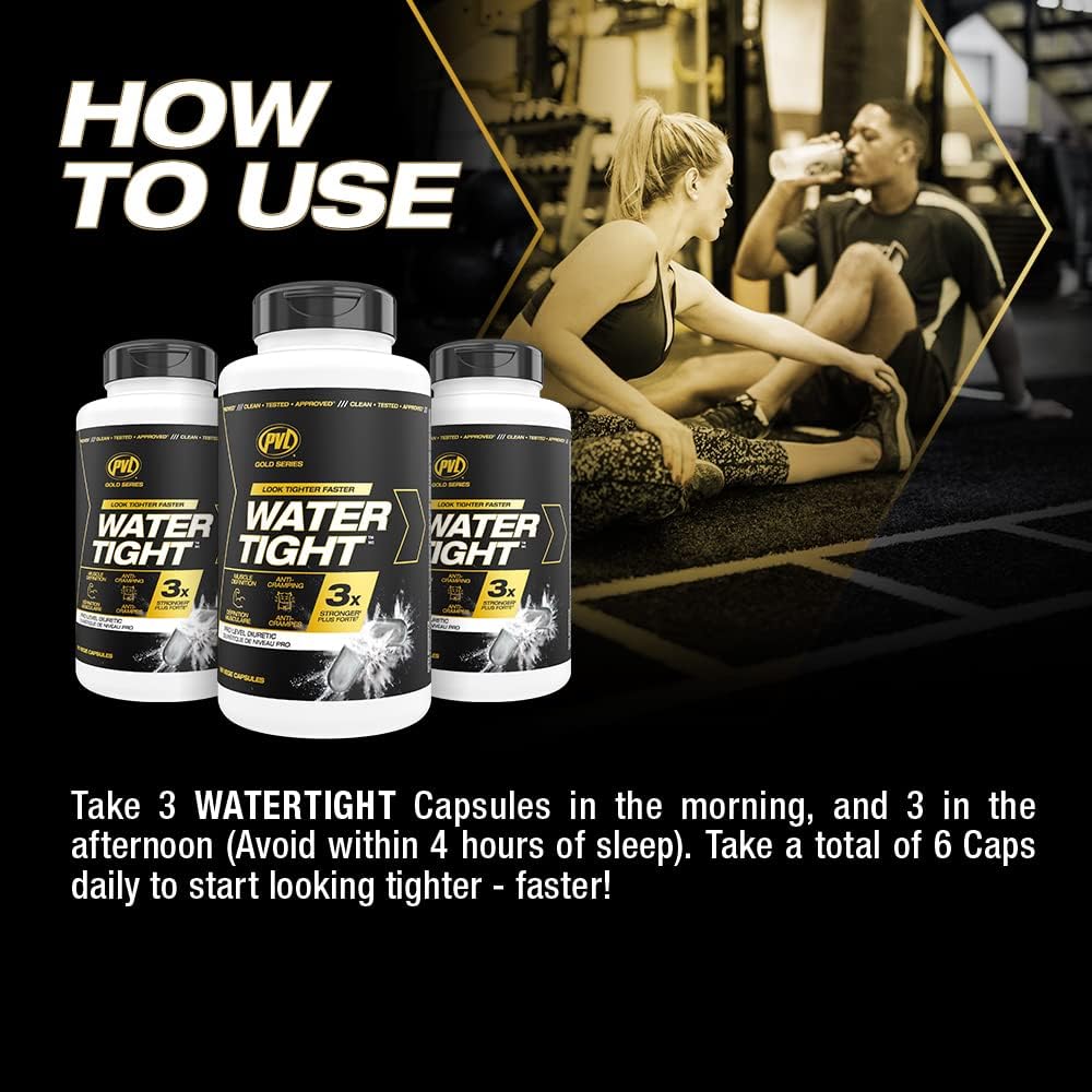 PVL Watertight – Herbal Diuretic Agent – Rapid Water Weight Loss Supplement – Reduce and Eliminate Water Retention and Bloating – Rapid Results –90 Vege Caps