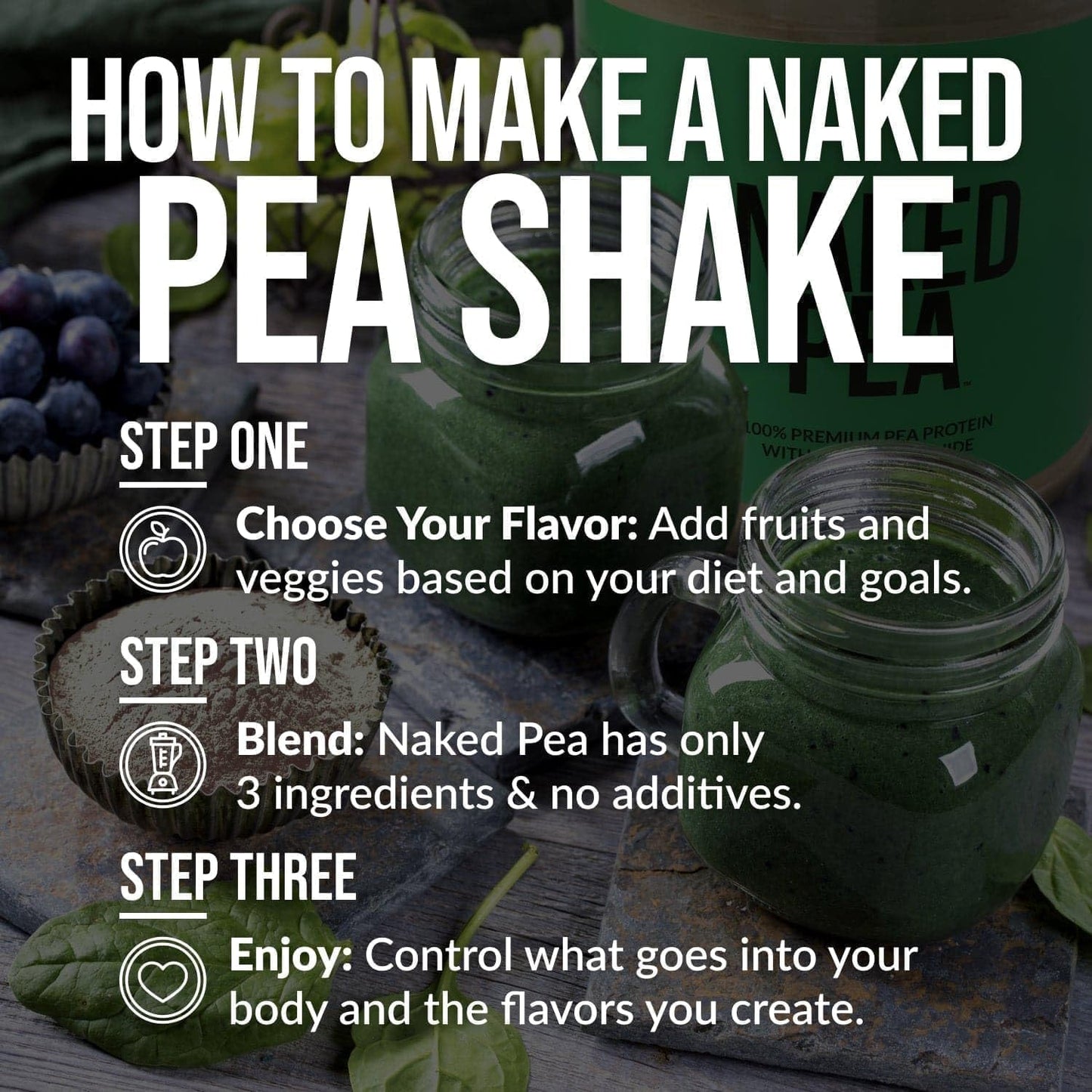 Naked Pea Protein Isolate from North American Farms, Plant Based, Vegetarian & Vegan Protein. Easy to Digest, Non-Gmo, Gluten Free, Lactose Free, Soy Free