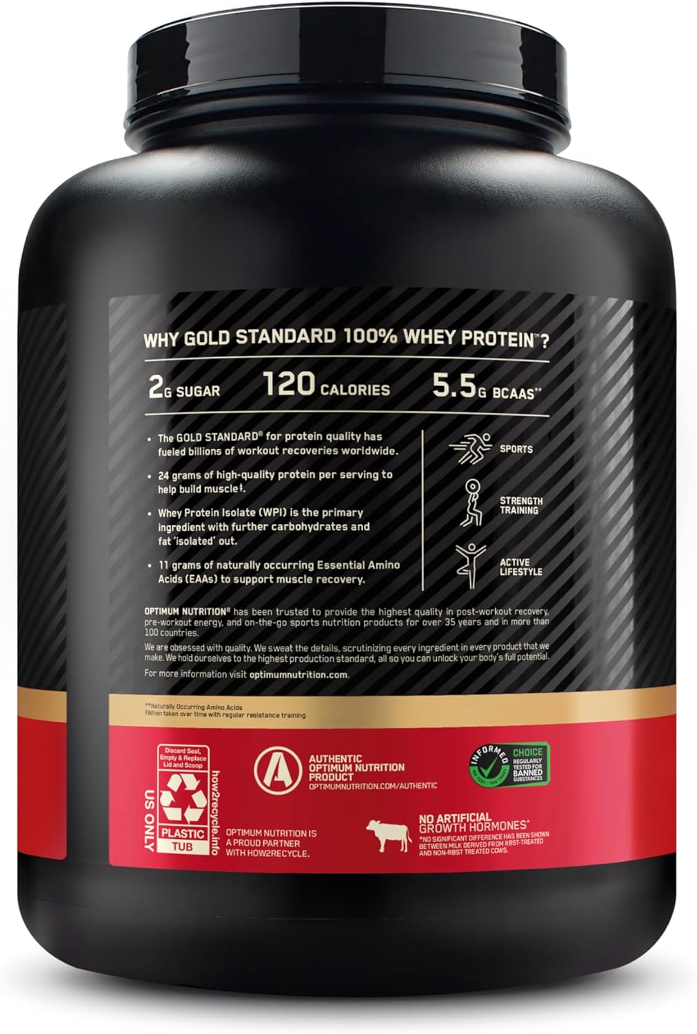 Optimum Nutrition Gold Standard 100% Whey Protein Powder (Packaging May Vary)