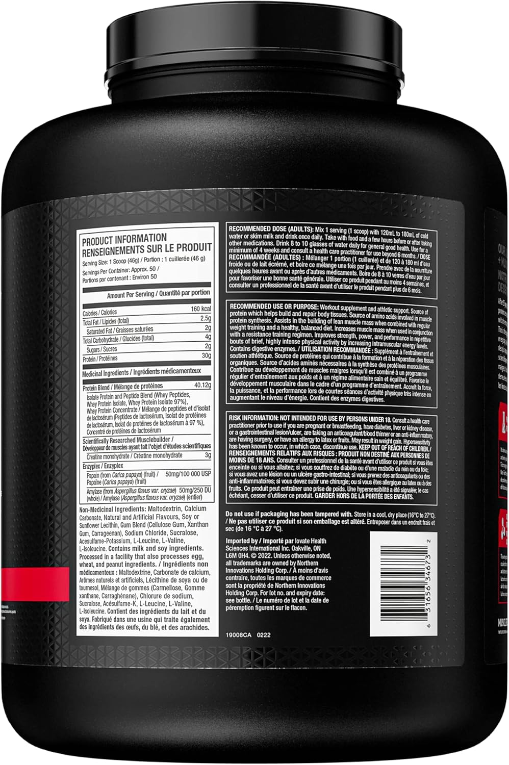 Muscletech Whey Protein Powder - Nitro-Tech Ultimate Muscle Building Formula with Whey Protein Isolate & Peptides - 30G of Protein, 3G of Creatine & 6.8G of BCAA - 5 Pound (Pack of 1)
