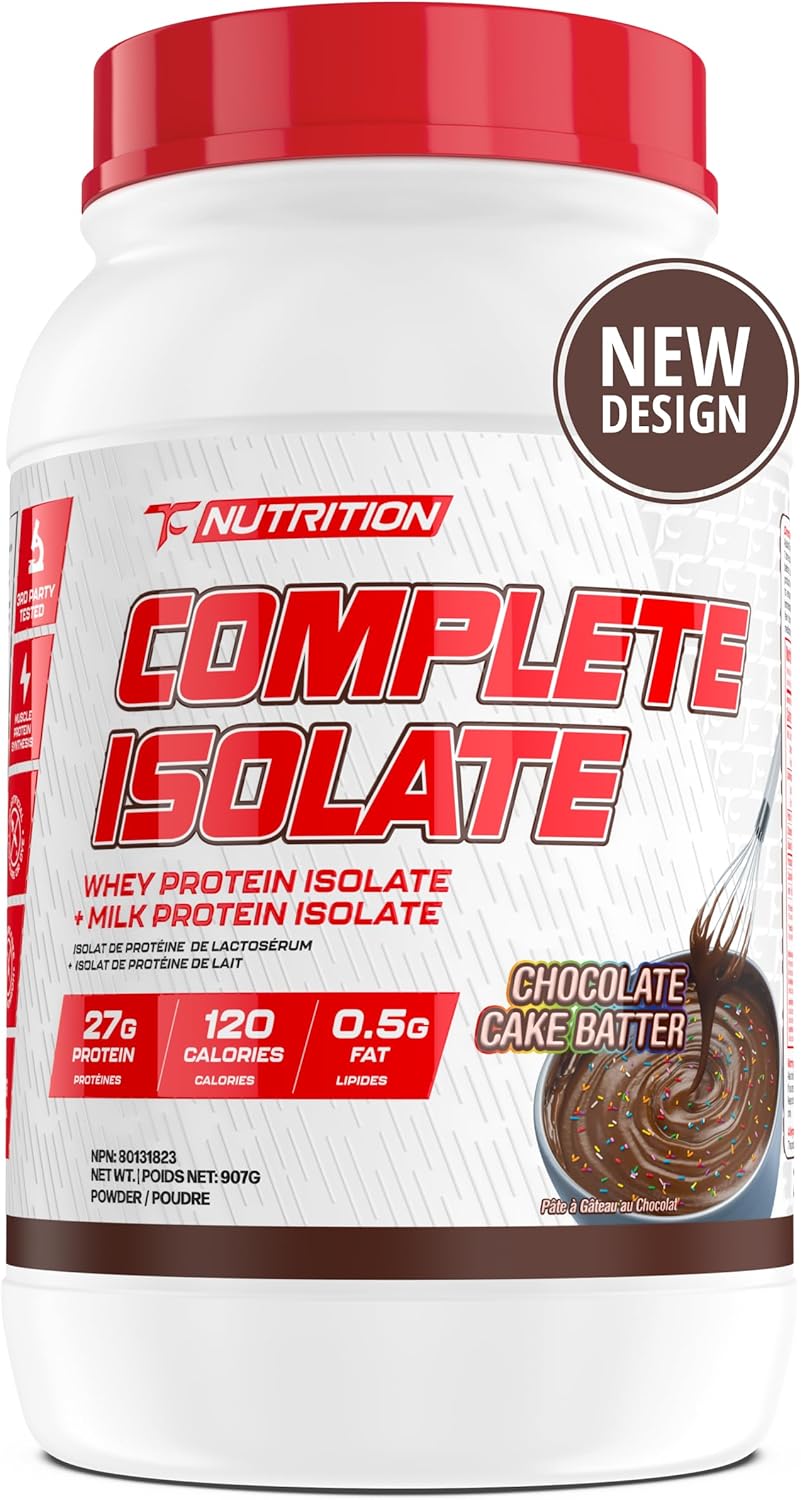 Complete Isolate Whey Protein Isolate + Milk Protein Isolate Powder - 27G Protein, Zero Fat or Sugar, Build Muscle, Improve Recovery, Whey Protein Powder, Regularly Tested & Verified, Vanilla Ice Cream, 28 Serv (2Lb)