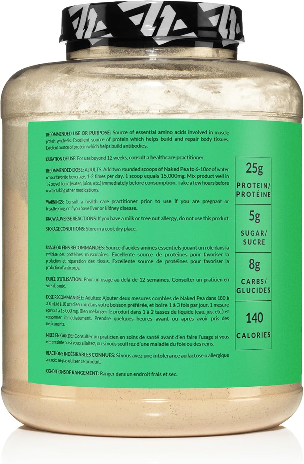 Naked Pea Protein Isolate from North American Farms, Plant Based, Vegetarian & Vegan Protein. Easy to Digest, Non-Gmo, Gluten Free, Lactose Free, Soy Free