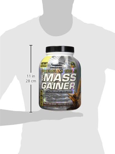 Muscletech Mass Gainer, Muscletech 100% Mass Gainer Protein Powder, Protein Powder for Muscle Gain, Whey Protein + Muscle Builder, Weight Gainer Protein Powder, Creatine Supplements, Chocolate Fudge Brownie, 4 Pounds