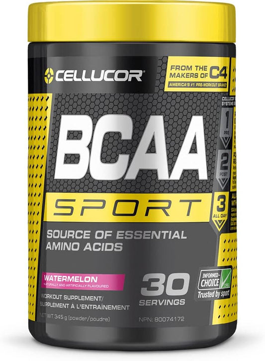 Cellucor BCAA Sport, Post-Workout Intra Workout Powder Sports Drink Supplements for Hydration Endurance & Recovery, Watermelon, 30 Servings