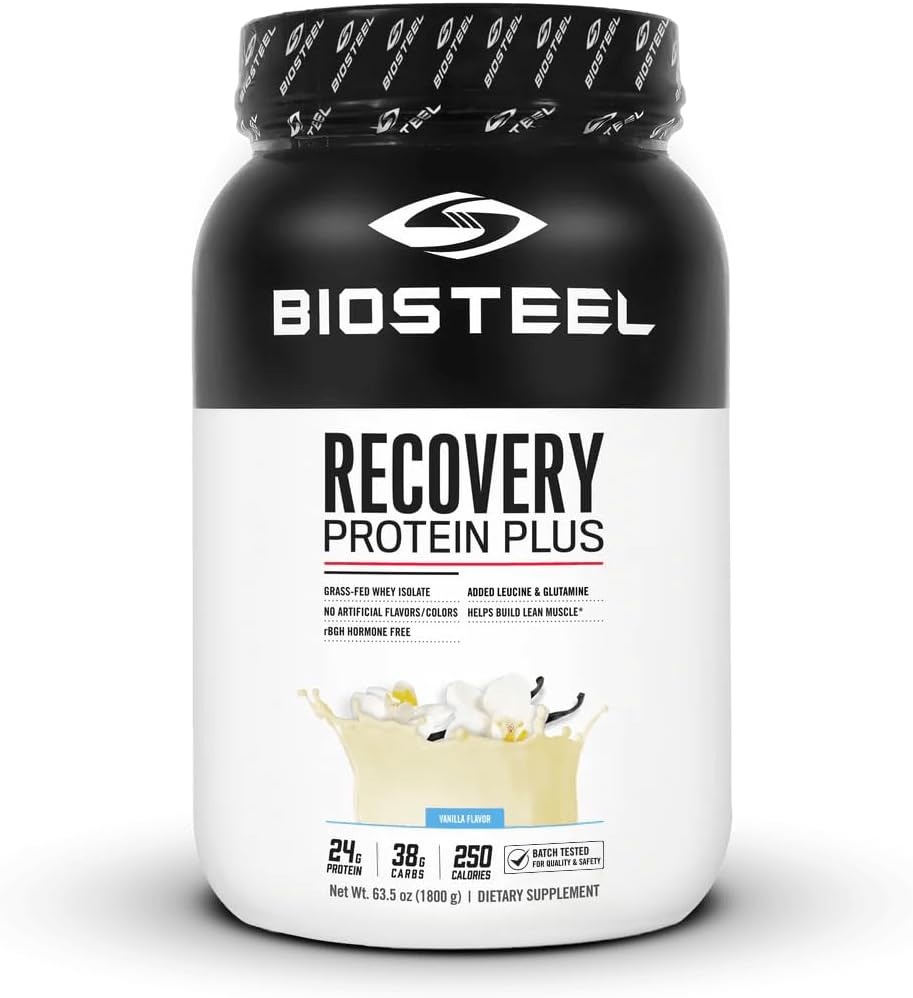 Biosteel Sports Recovery Protein Powder, Grass-Fed and Non-Gmo Formula, Vanilla, 27 Servings, 1.8 Kg