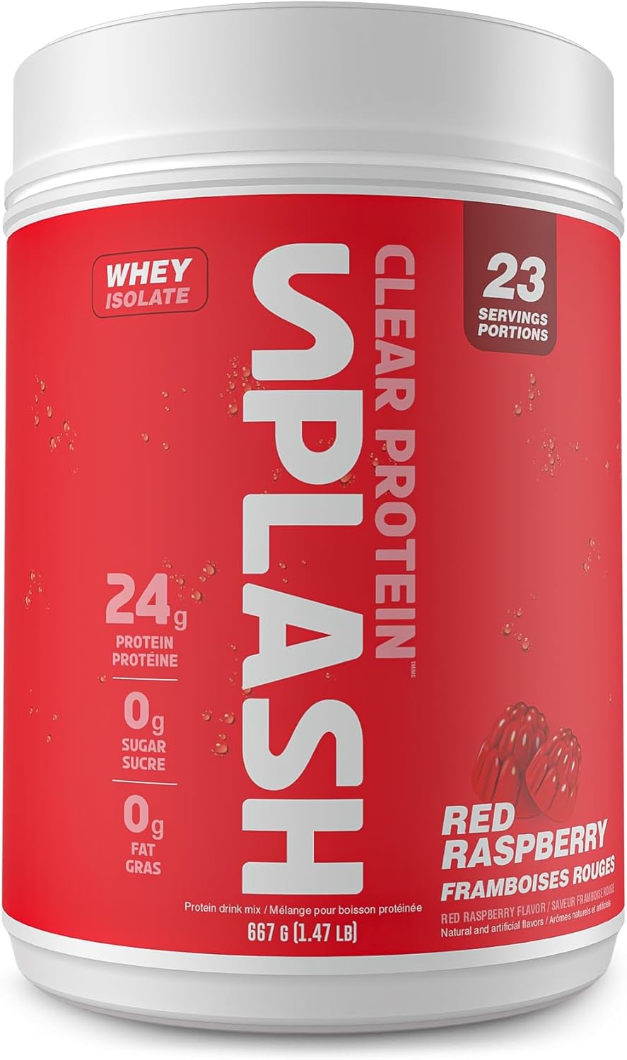 Revolution Nutrition, Splash Clear Protein, Clear Whey Protein Powder, Juice-Type, Collagen, 24G of Protein per Scoop, Zero Sugar, Zero Carb, 667G, 23 Servings (Candy Peach, 1.47 Pound)