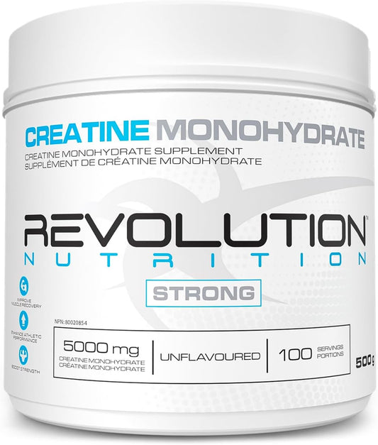 Revolution Nutrition Creatine Monohydrate, Pure Unflavoured, Increases Muscle Performance, Boosts Energy and Supports Recovery