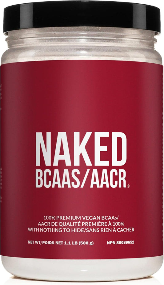 NAKED Bcaas Amino Acids Powder - 100 Servings - Vegan Unflavored Branched Chain Amino Acids 500 Grams | 100% Pure 2:1:1 Formula - Instantized All Natural BCAA Powder Supplement to Boost Muscle Growth (Unflavored)