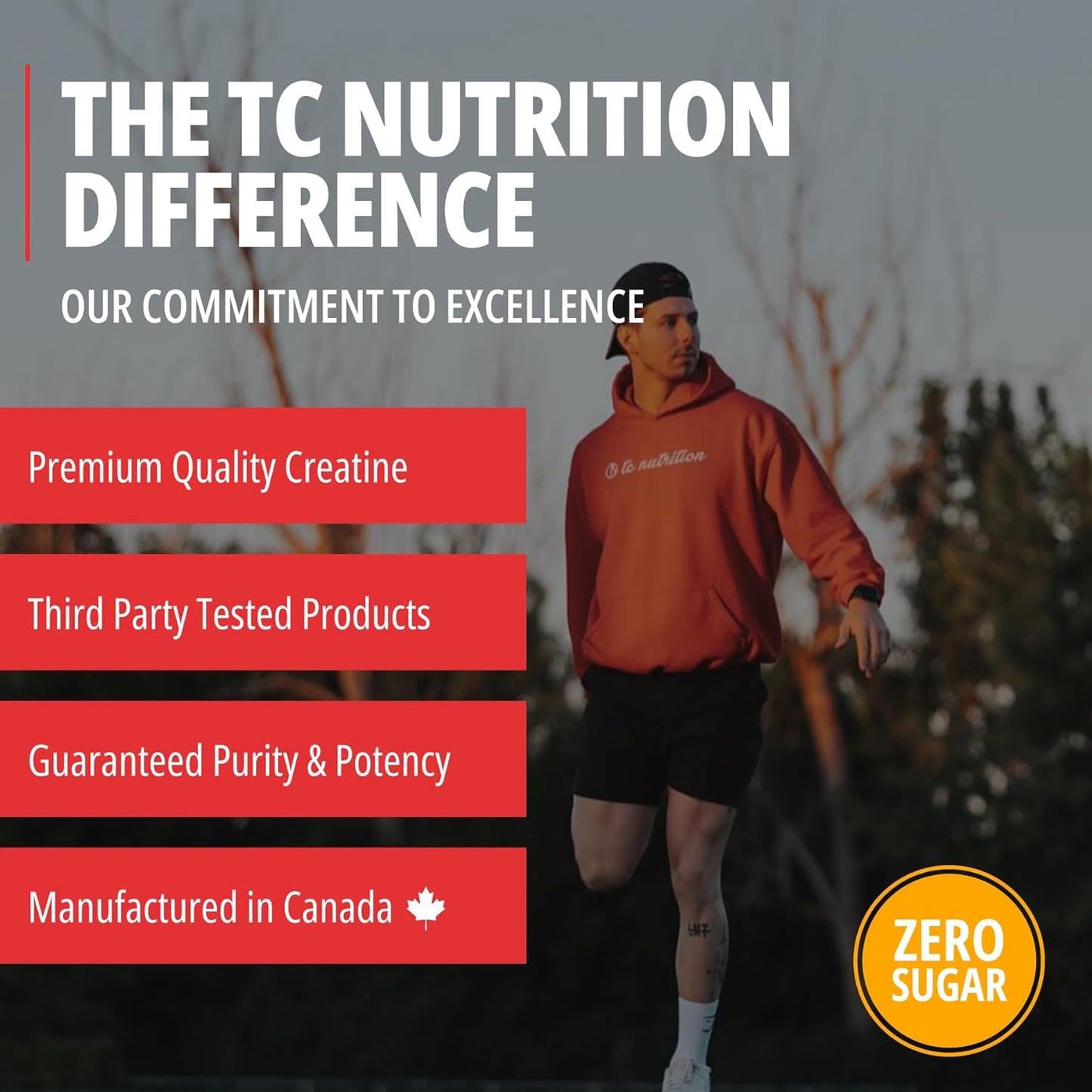 TC Nutrition Creatine Monohydrate Powder 5G - 90 Servings - Pure Creatine Powder for Increased Strength, Muscle Growth, Improved Endurance and Performance - Post Workout Muscle Builder for Men & Women - Peach Rings - Proudly Canadian