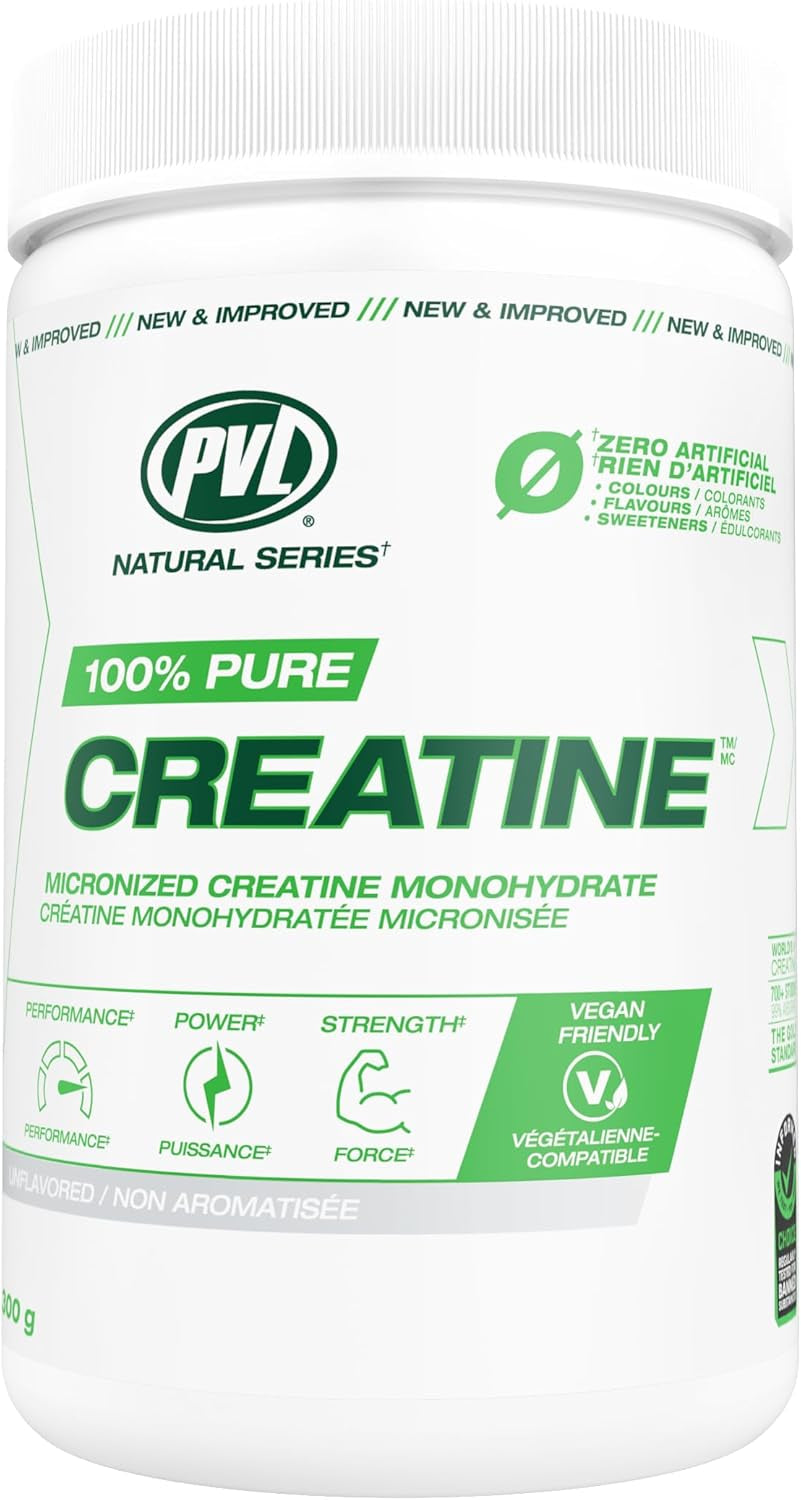 PVL 100% Pure Creatine - Creatine Monohydrate Micronized Powder - Creatine Powder Supplement for Enhanced High-Intensity Performance (455 G)