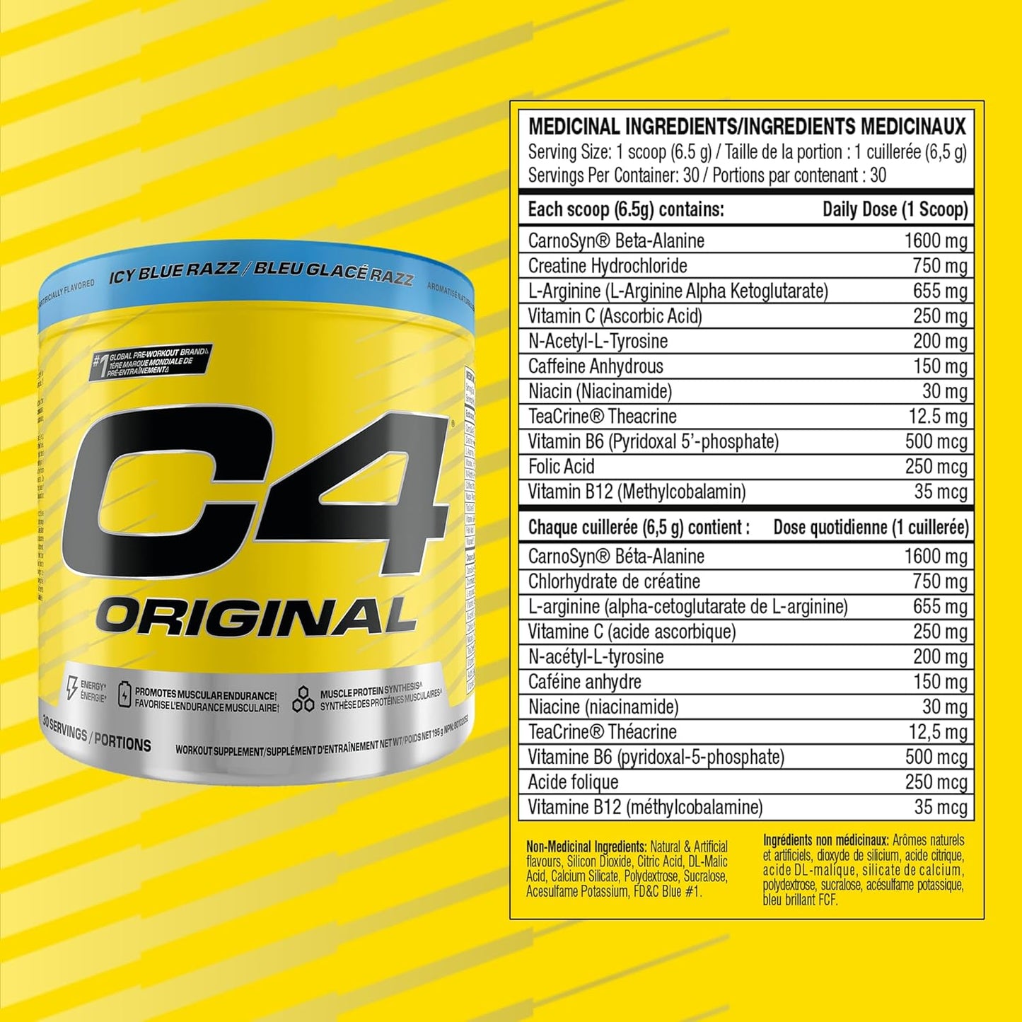 Cellucor C4 Original Pre Workout Powder - Sugar Free Preworkout Energy for Men & Women - 150Mg Caffeine, Beta Alanine, Creatine