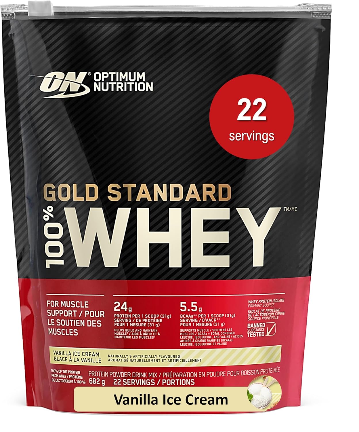 Optimum Nutrition Gold Standard 100% Whey Protein Powder (Packaging May Vary)