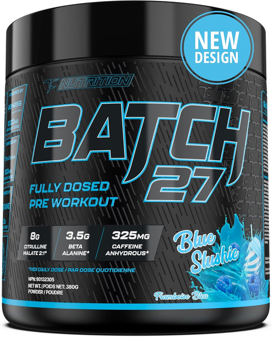 Batch 27 Pre Workout Powder - Nitric Oxide Booster & Preworkout for Men and Women W/Citrulline, Beta Alanine, Caffeine for Enhanced Energy, Endurance, & Reduced Fatigue - 40 Servings