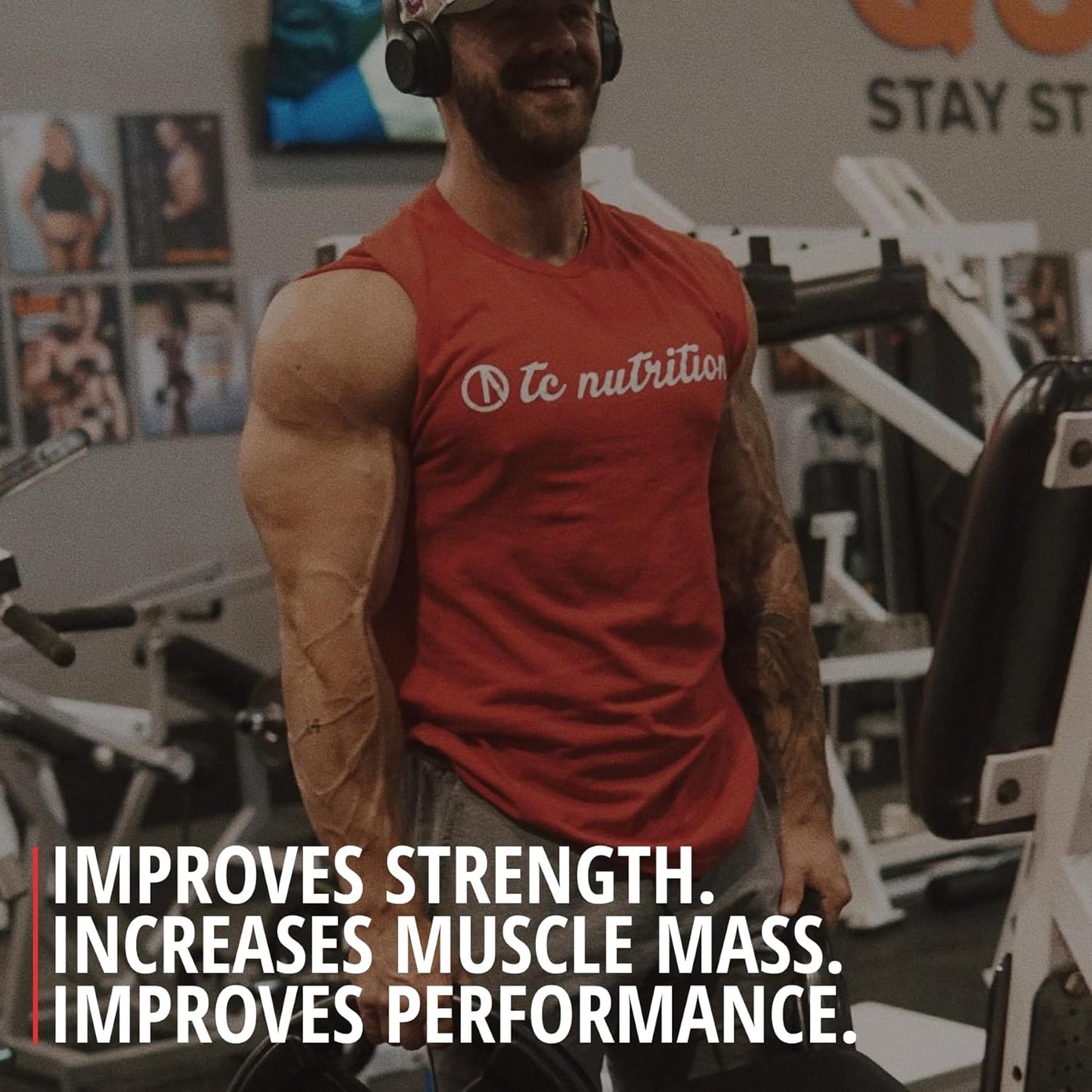 TC Nutrition Creatine Monohydrate Powder 5G - 90 Servings - Pure Creatine Powder for Increased Strength, Muscle Growth, Improved Endurance and Performance - Post Workout Muscle Builder for Men & Women - Peach Rings - Proudly Canadian