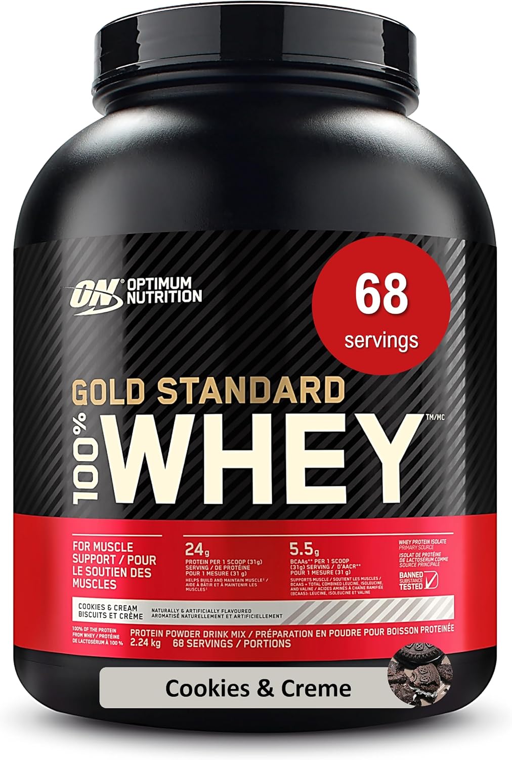 Optimum Nutrition Gold Standard 100% Whey Protein Powder (Packaging May Vary)