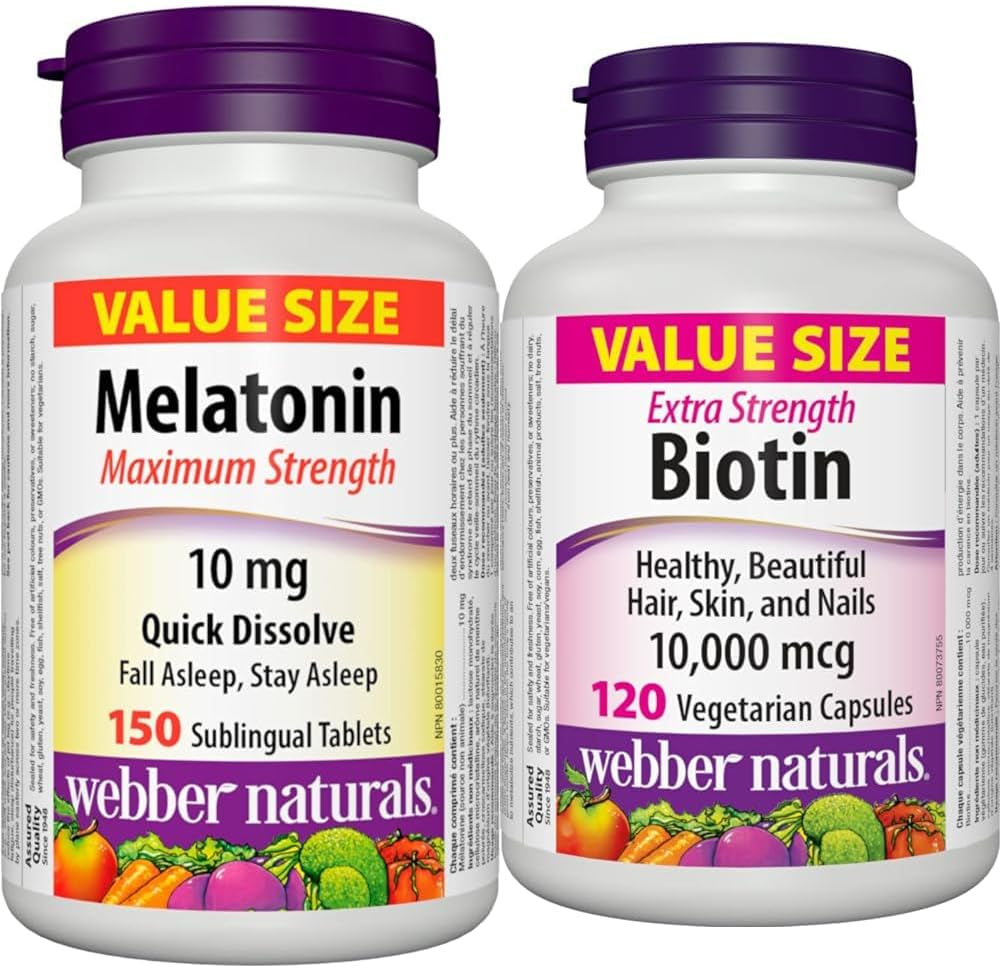 Webber Naturals Melatonin 10 Mg Maximum Strength, 72 Quick Dissolve Tablets, for Sleep Support, Vegetarian